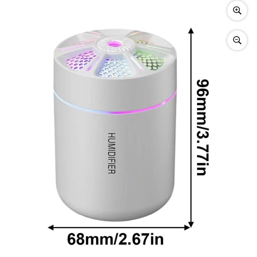 NEW - Mini Portable Humidifier 5.9x3.9in | Aroma Diffuser 12H Mist Out - WHITE - Picture 6 of 8